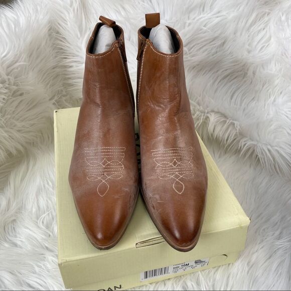 Roan Shoes - ROAN Aggie leather tan washed leather booties 10